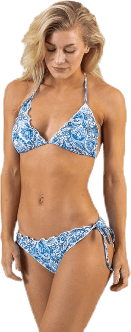 Kimo Ruffle Tie Tanga Blue, Female, Kleding, Zwemkleding, Zwemmen, Blauw, XS