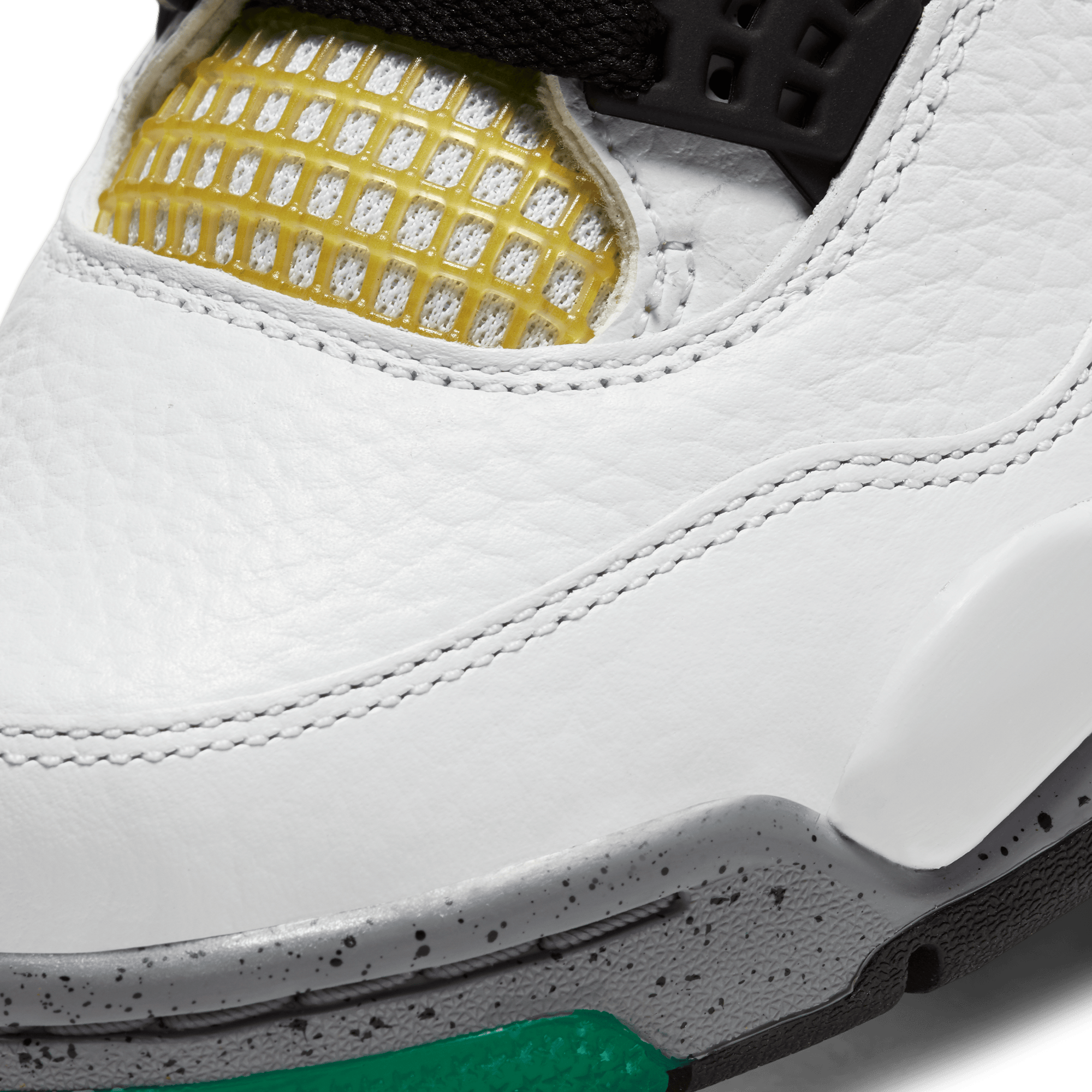 jordan retro 4 white black university red lucid green