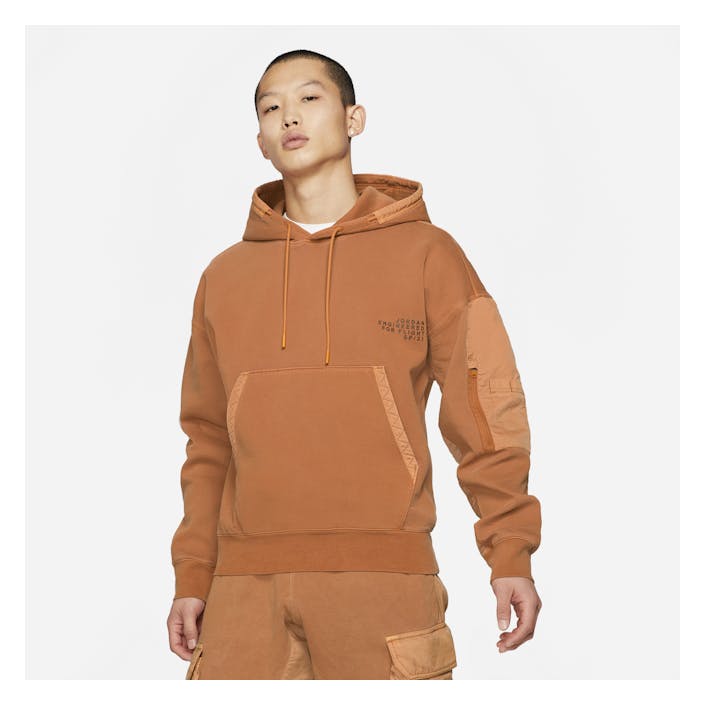 M J 23eng Washed Flc Po Hoody Monarch, Male, Odevy, Hoodies & Sweatshirts, Hnedá, S