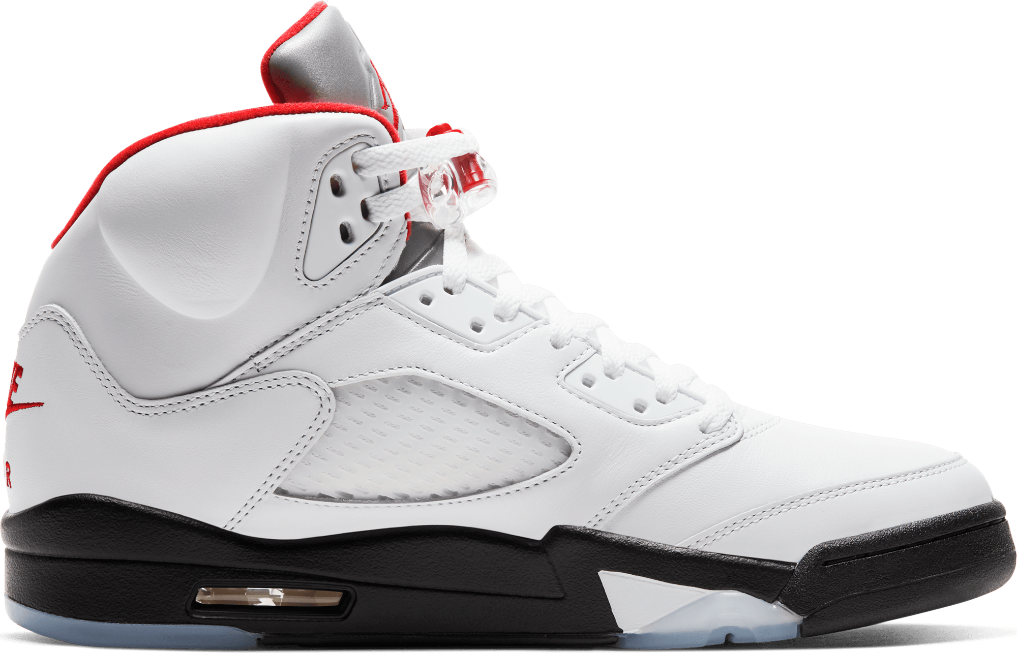 air jordan 5 retro true white fire red black