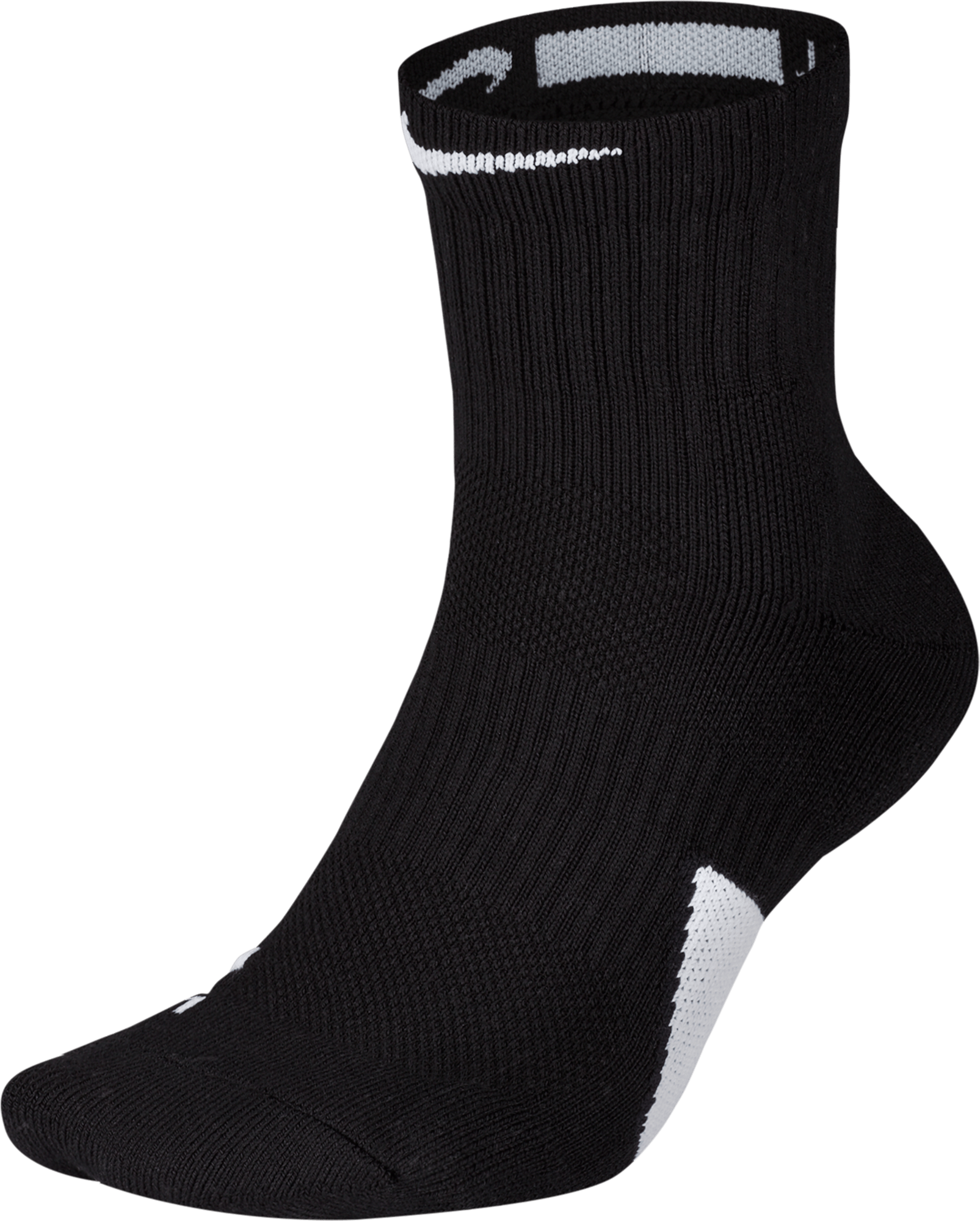 Elite Mid Basketball Socks BLACK/WHITE/WHITE