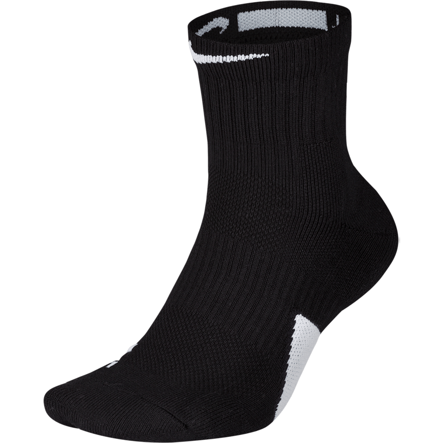 Elite Mid Basketball Socks BLACK/WHITE/WHITE