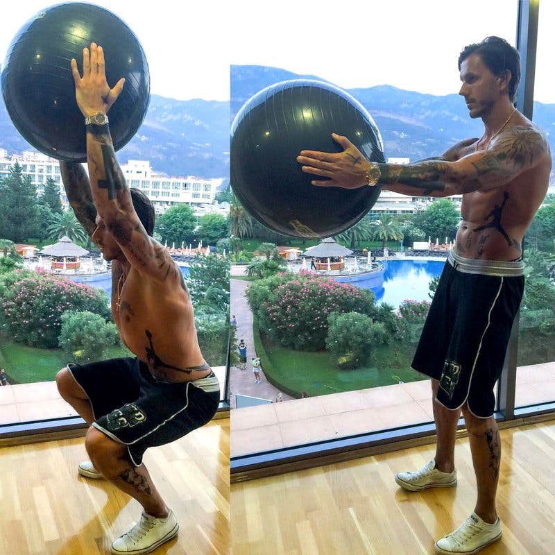 squat med medicinboll